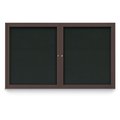 United Visual Products 96"x48" 2-Door Enclosed Outdoor Letterboard, Black Felt/Bronze UV1162DDD9648-BRONZE-BLACK